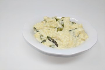 Soft Polenta With Asparagus & Spinach