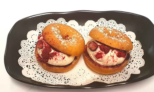 Gluten Free Raspberry Doughnut (v,gf)