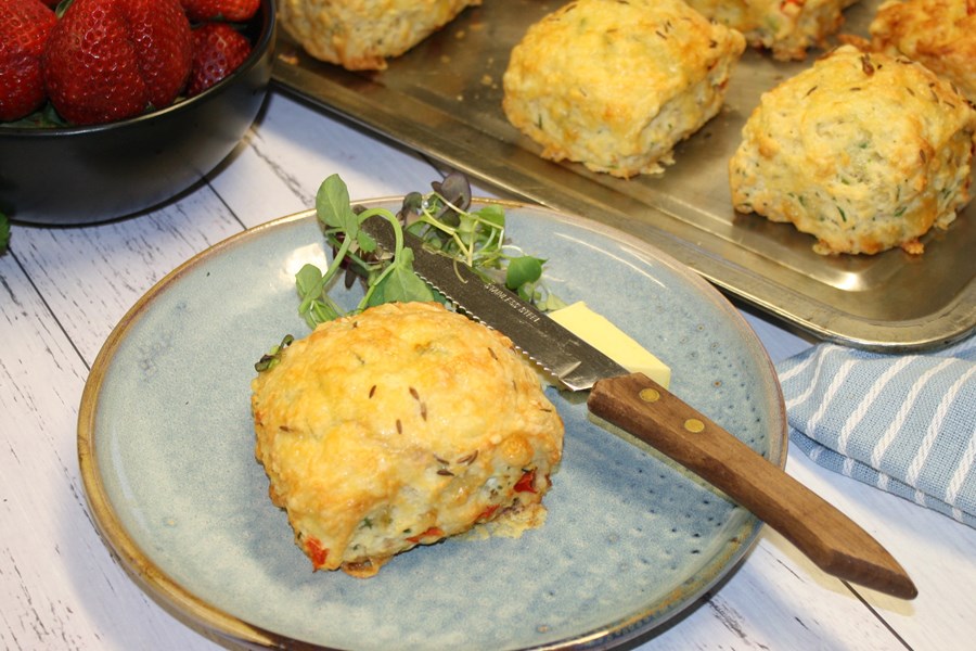 Savoury scone with butter