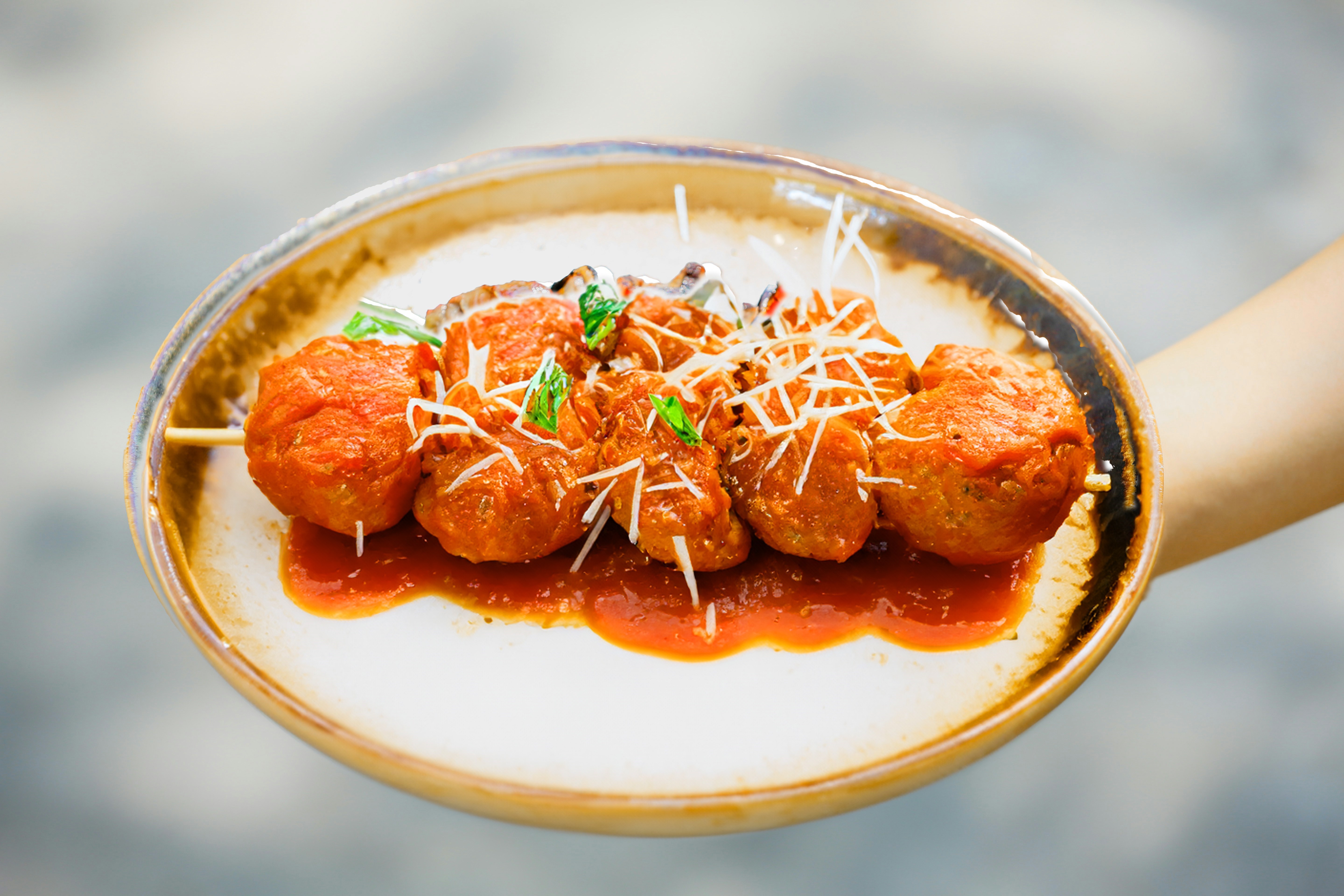 Shared Lunch - Mediterranean meatball skewers