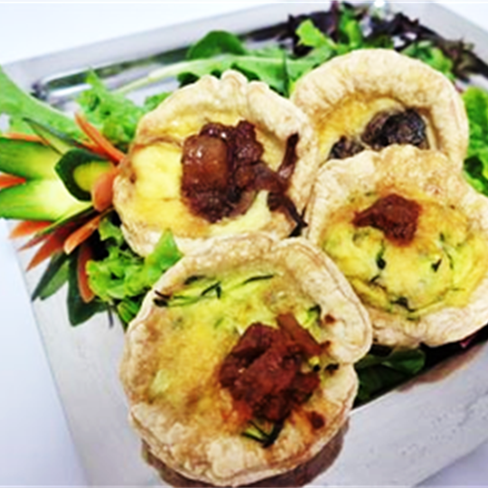 Vegetarian Quiche in Puff Pastry (v)