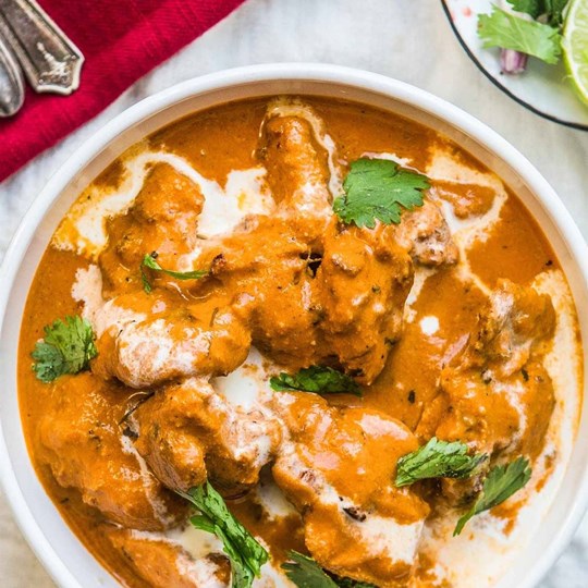 Butter Chicken Curry with Basmati Rice (g/f, nut free) with 1 salad (min 10)
