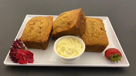 Banana Bread Loaf served with Passionfruit Butter