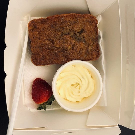Banana Bread Loaf served with Passionfruit Butter, Knife  - INDIVIDUALLY PACKAGED