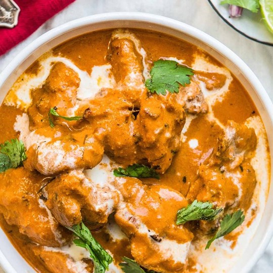 Butter Chicken Curry with Basmati Rice (g/f) with 2 salads (min 10)