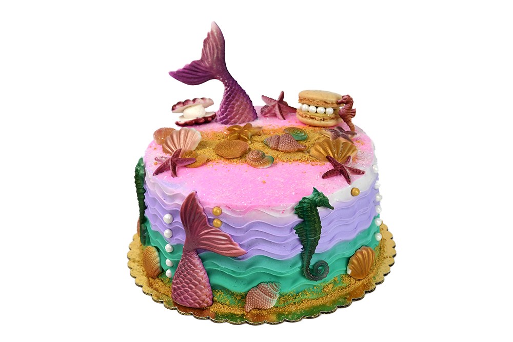 Mermaid cake! They requested a surprise design with a mermaid theme. Really  hoping they like it! Surprise cakes are always scary lol : r/cakedecorating