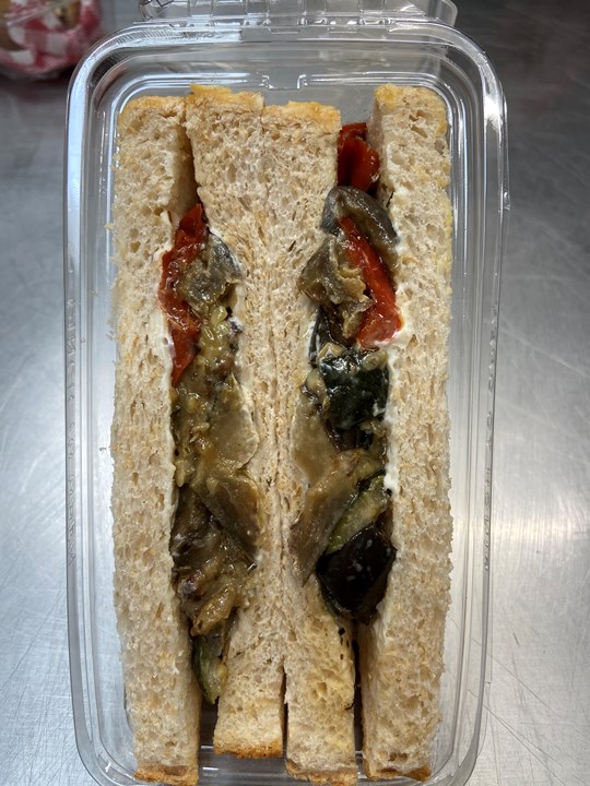 Individual Vegan Roast vegetable Sandwich on Multigrain