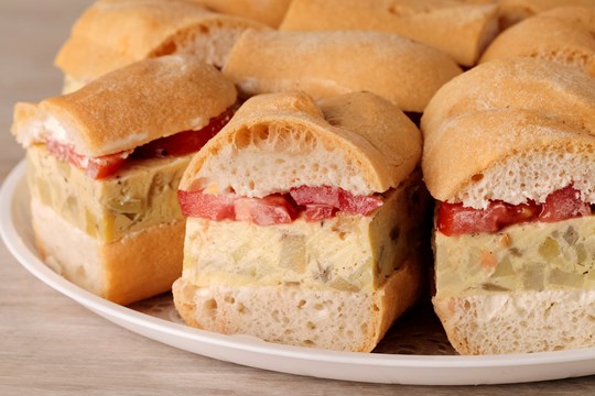 Frittata Sandwiches on Gluten-Free Baguette