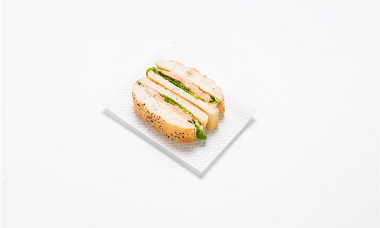 Turkish sandwich - Hot smoked salmon, baby cos, cucumber, horseradish mayo