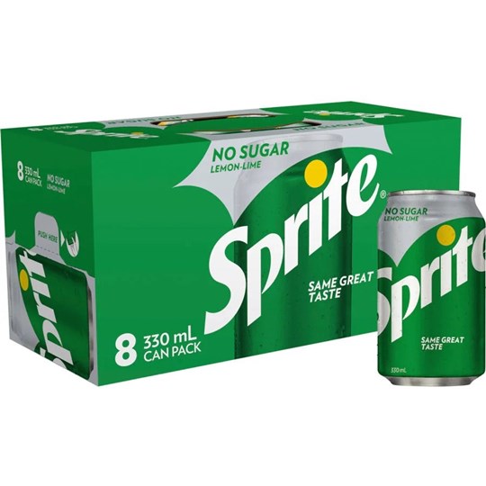 Sprite Zero Soft Drink (8 cans)