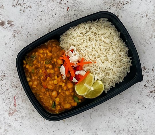 Chickpea & Vegetable Dhansak Curry with Steamed Basmati ( Vegan )