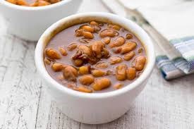 Canned baked beans with meat