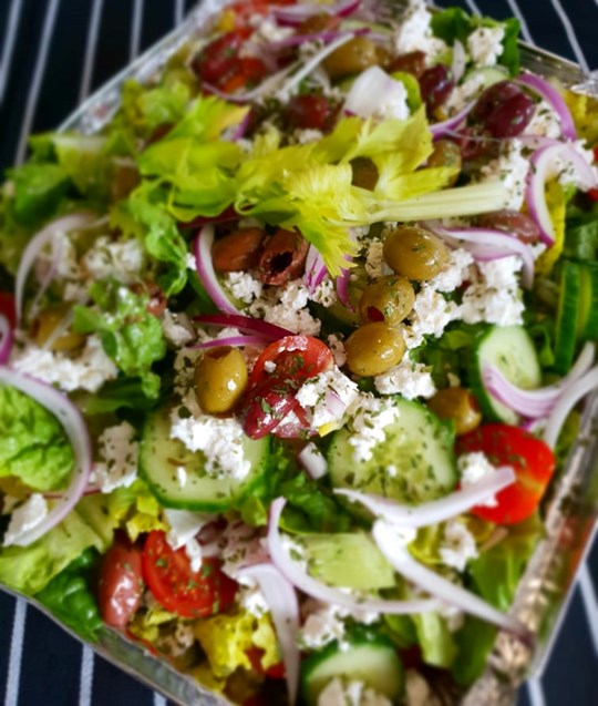 Greek Salad With Olives & Fetta  - Small Tray - Up to 4 people (side salad)