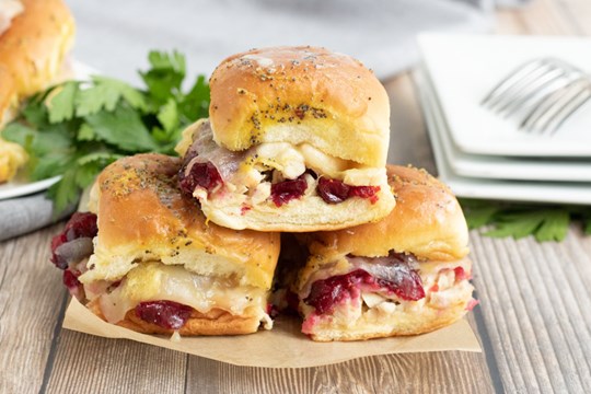 Turkey, Brie & Cranberry Sliders (Served Cold) - 9 pack