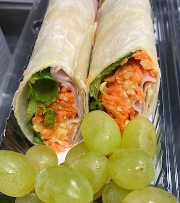 Ham, Cheese & Salad Wrap with Fruit